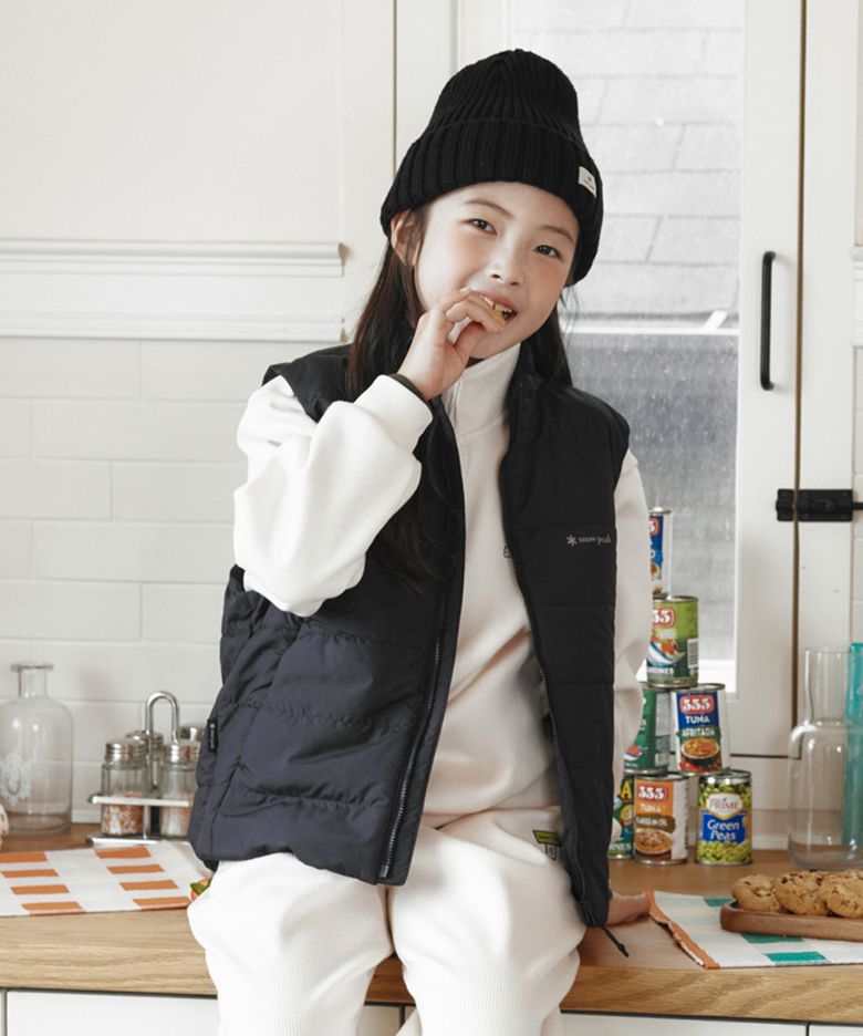 키즈 퍼텍스 퀀텀 씬클라우드 스탠드넥 경량 베스트 (S26WKTVE80) Black
