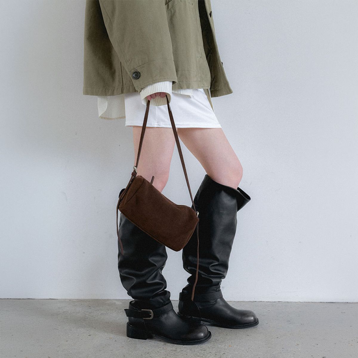 아틀리에 나인(ATELIER NAIN) (SH-3482)KNEE-HIGH SLOUCHY 4WAY BOOTS