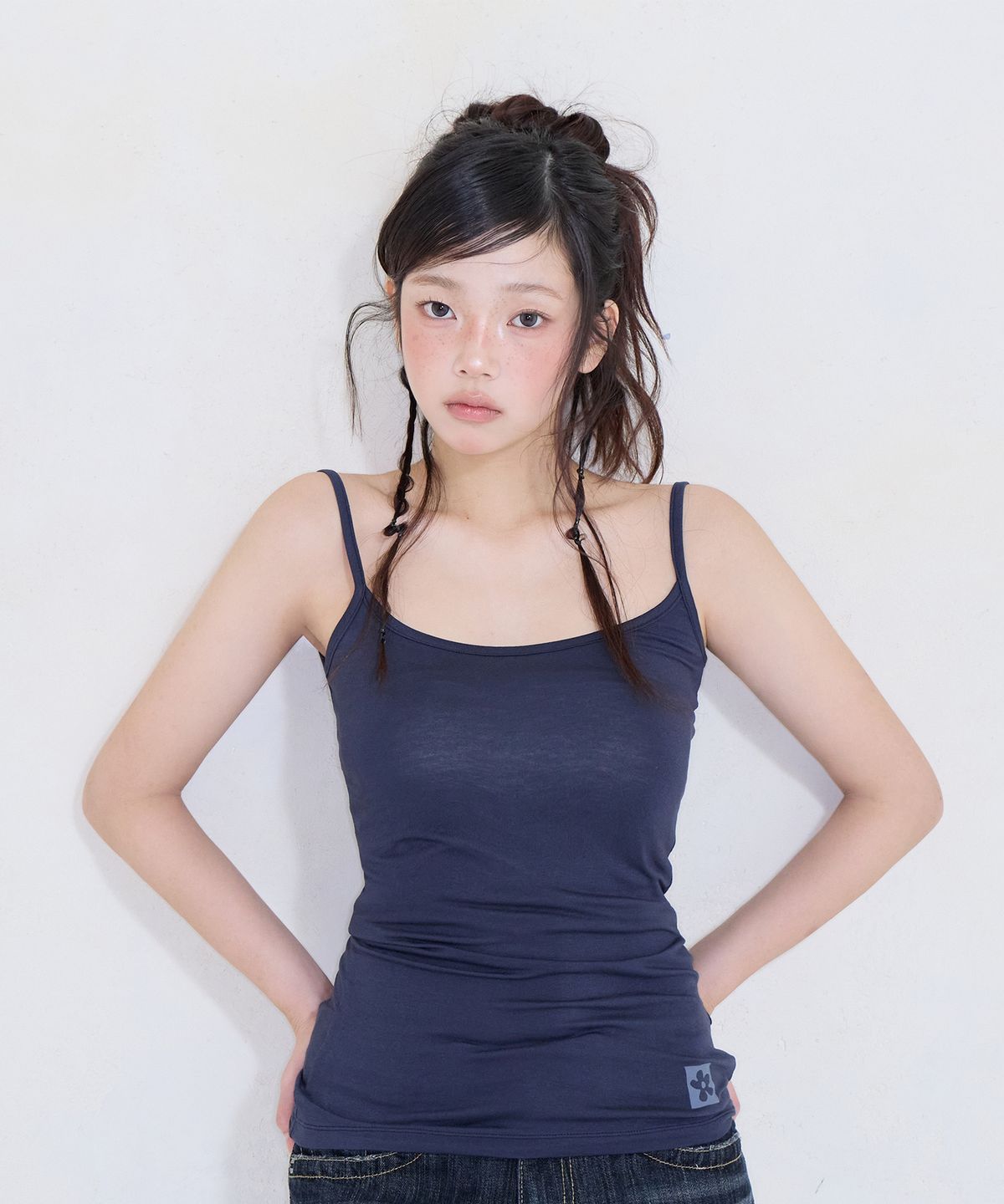 미레코(MIRECO) 2-WAY FLOWER SLEEVELESS NAVY