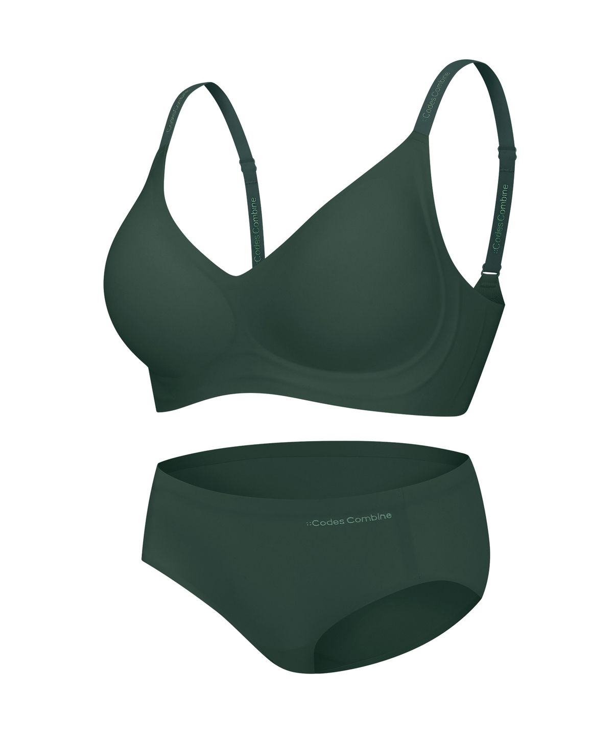 코데즈컴바인 이너웨어(CODES COMBINE INNERWEAR) 더블 젤리 프리컷 브라 팬티 세트_그린