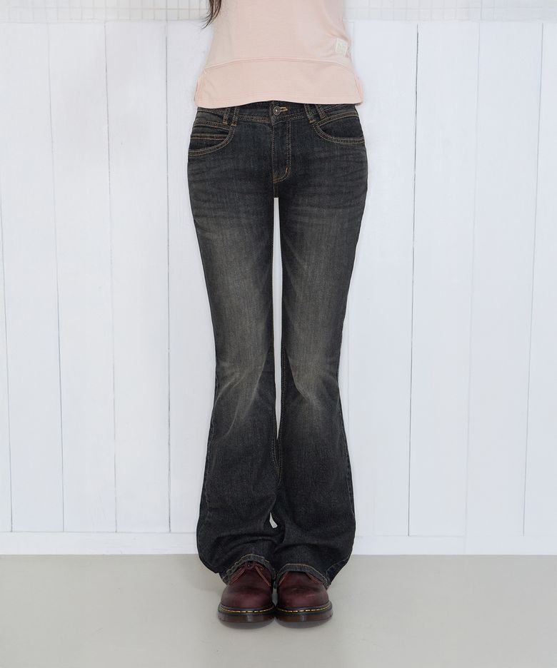 DOUBLE LOW-RISE BOOTCUT PT DARK GREY