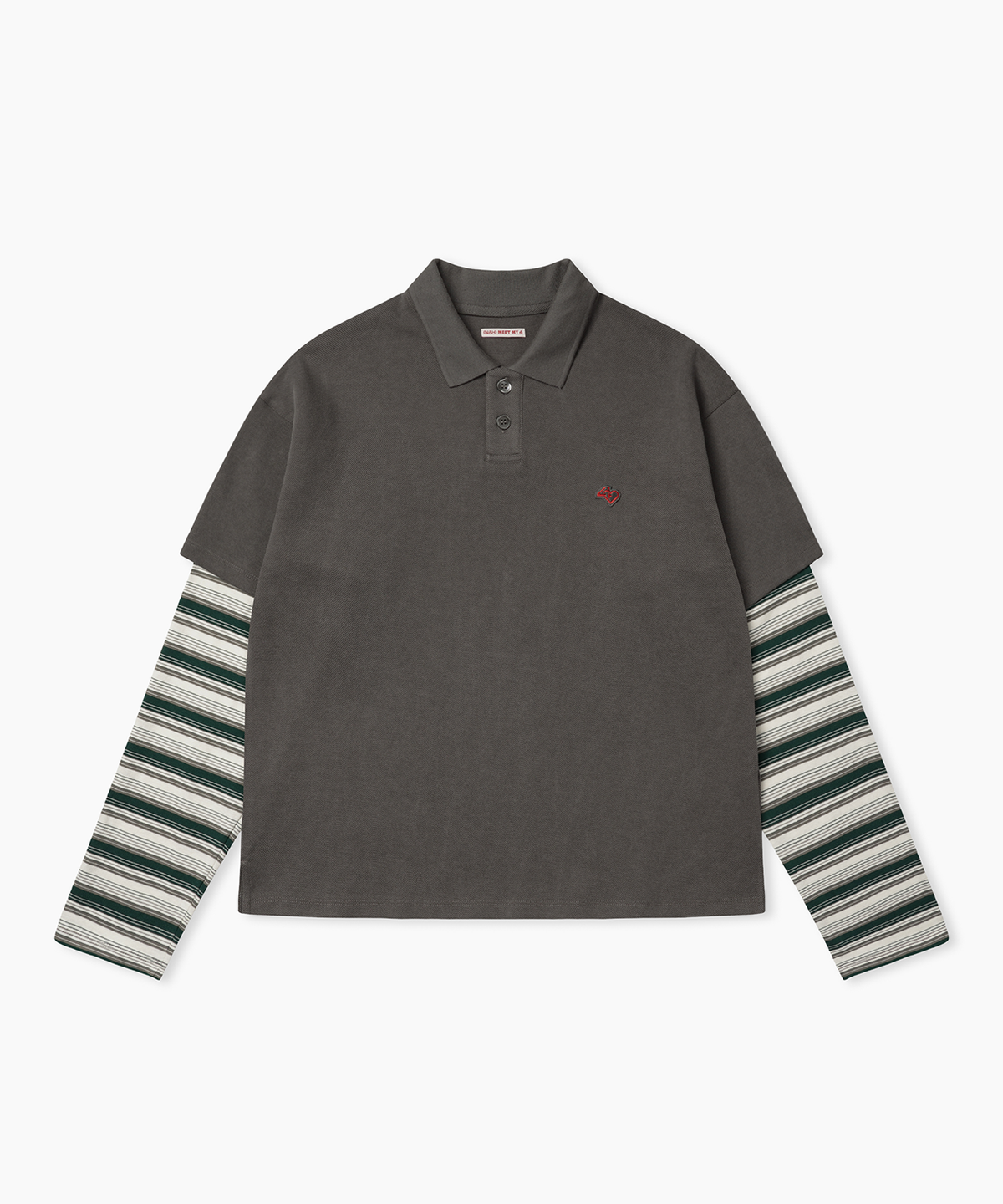 나밋마이포(NAH MEET MY 4) Stripe Layered Polo L/S Tee