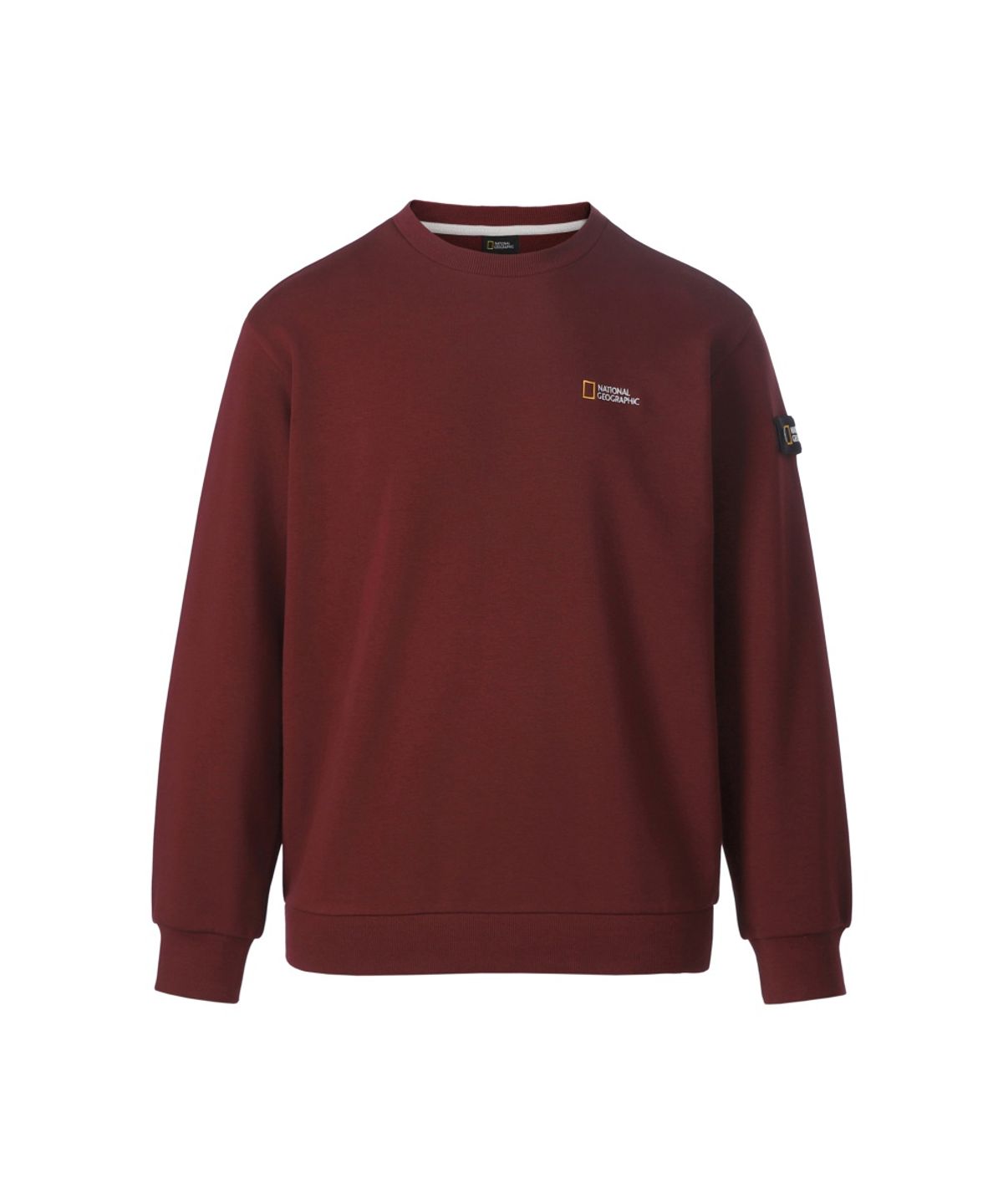 내셔널지오그래픽(NATIONALGEOGRAPHIC) 폴리카터 베이직핏 기모 맨투맨 VELVET BURGUNDY N264USW920