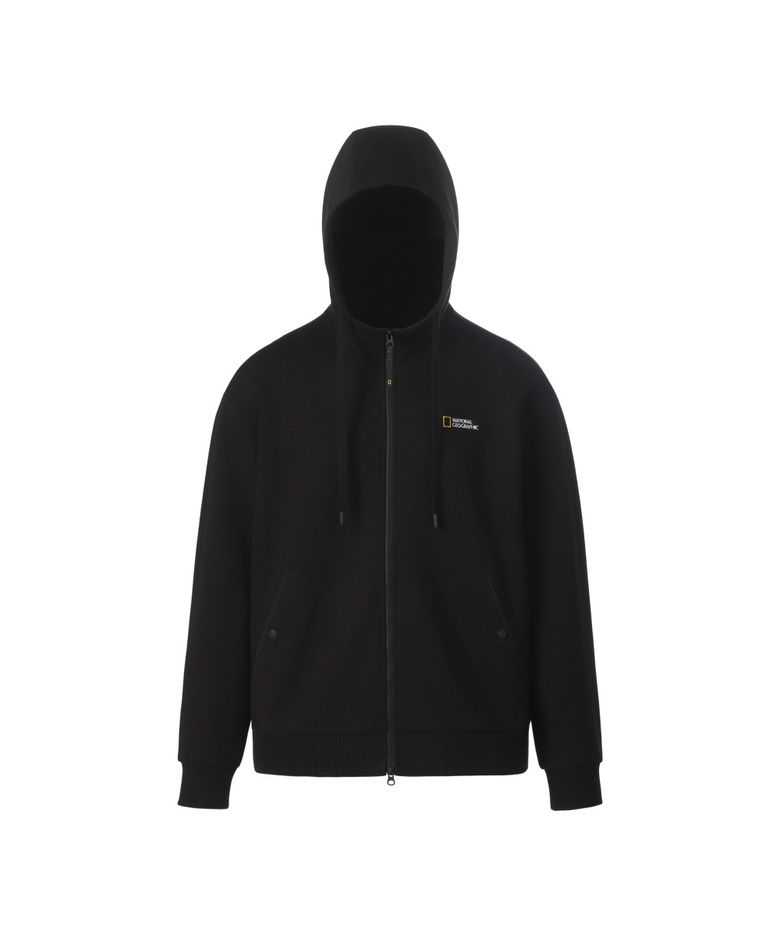 핀테일 폴리샤 세미오버핏 후드 풀집업 BLACK
