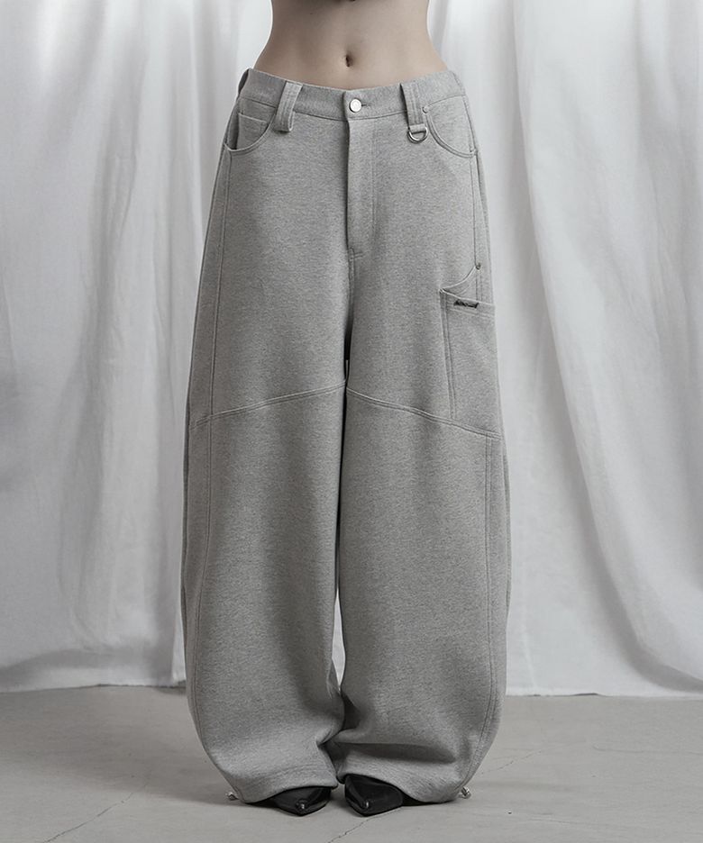 Panel Pocket Wide Training Pants (Melange Gray)
