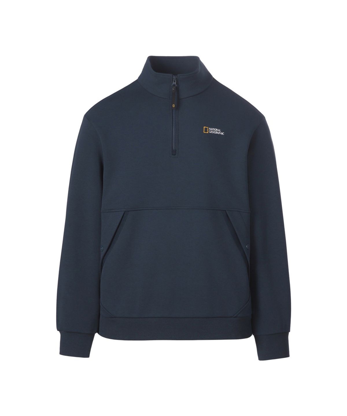 내셔널지오그래픽(NATIONALGEOGRAPHIC) 기모 하프집업 맨투맨 BLUE NAVY N264USW060