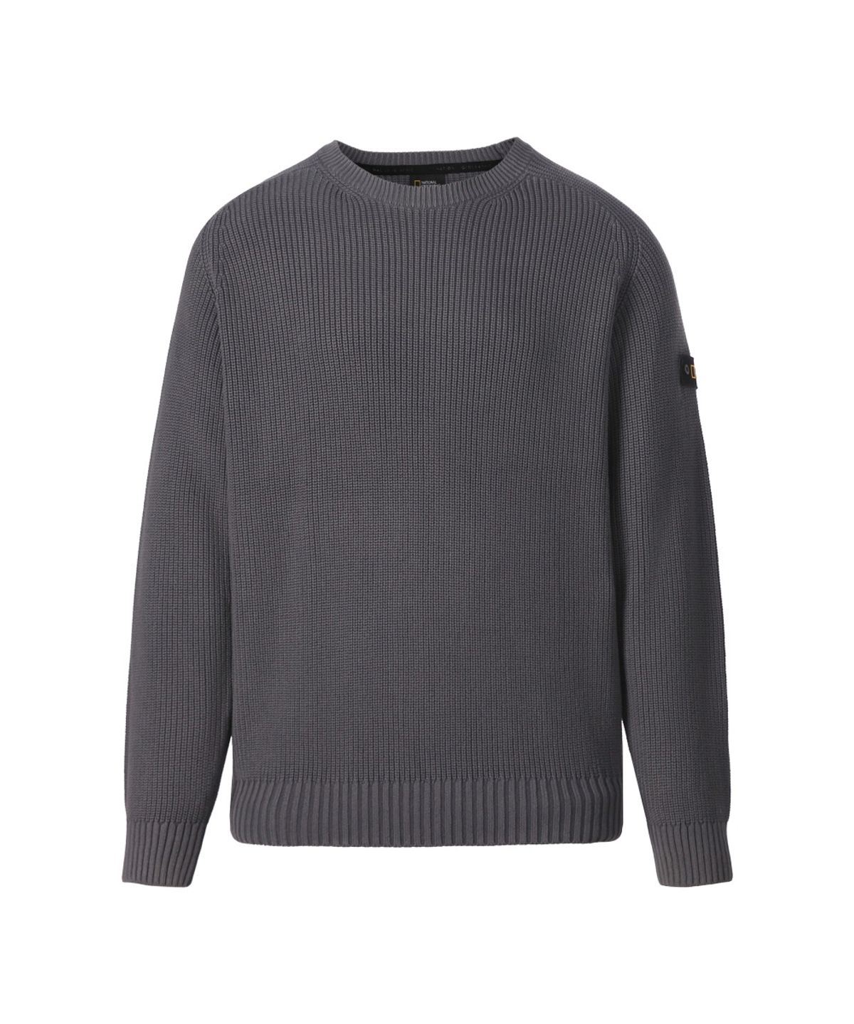 내셔널지오그래픽(NATIONALGEOGRAPHIC) 가먼트다잉 라운드 니트 IRON GREY N264UKT020
