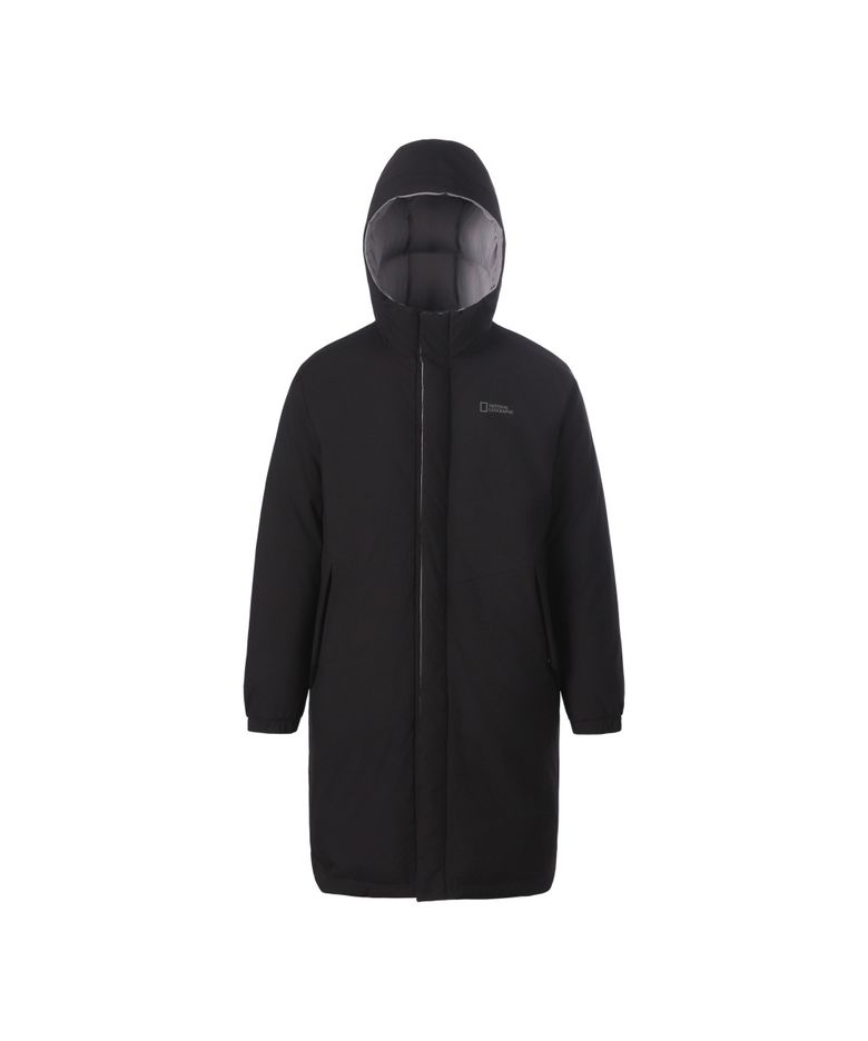 솔라볼 리버시블 후드 롱패딩 점퍼 BLACK N264UPD220