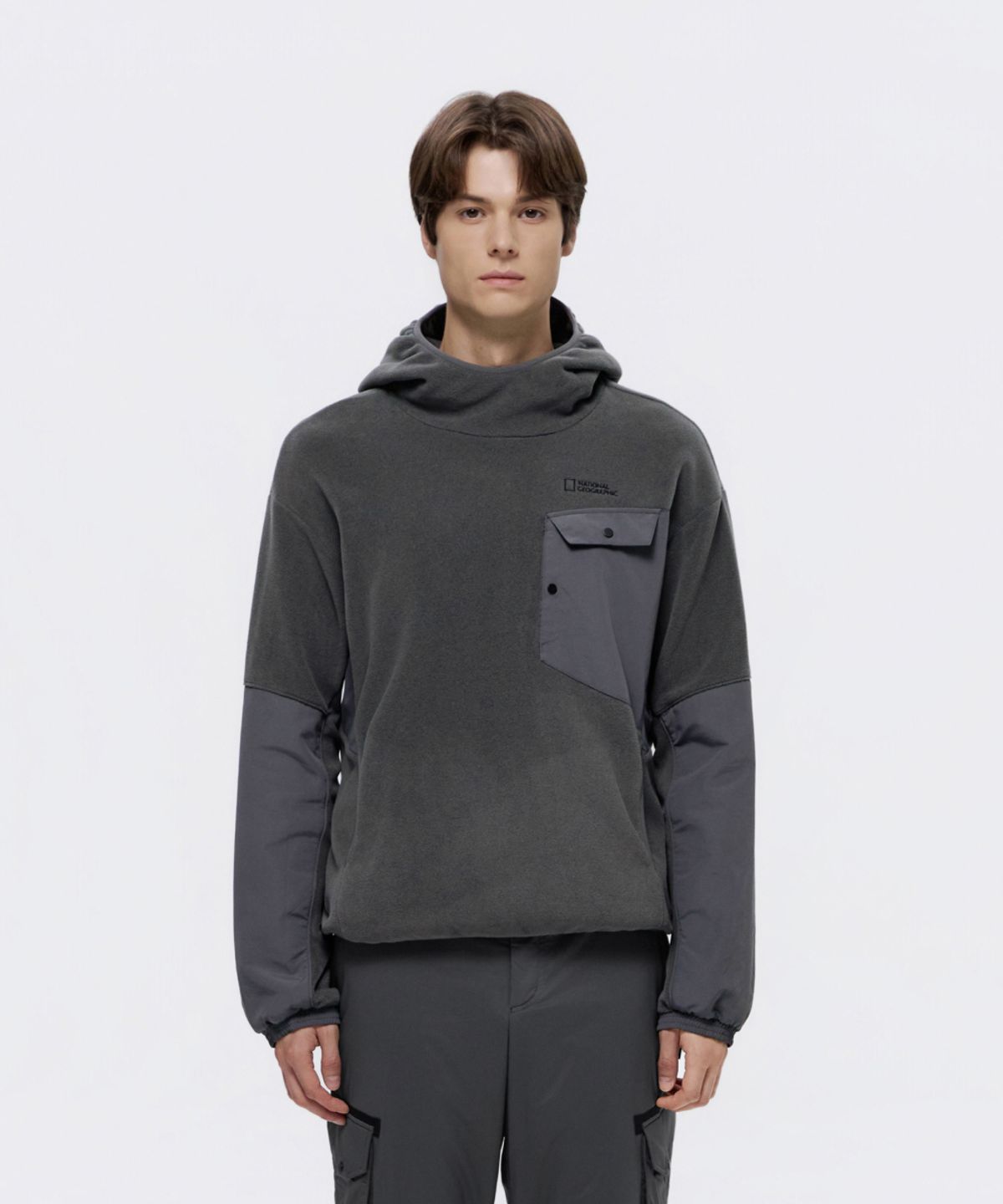 내셔널지오그래픽(NATIONALGEOGRAPHIC) [POLARTEC] NRN 슬레이트 플리스 후디 IRON GREY N264MHD500