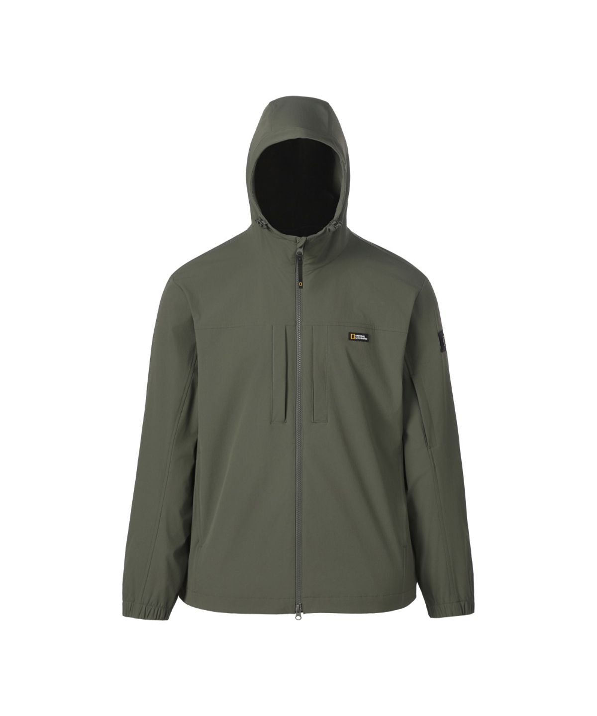 내셔널지오그래픽(NATIONALGEOGRAPHIC) 아르켈론 우븐 스트레치 베이직핏 후드 풀집업 OLIVE GREEN N263UFT030