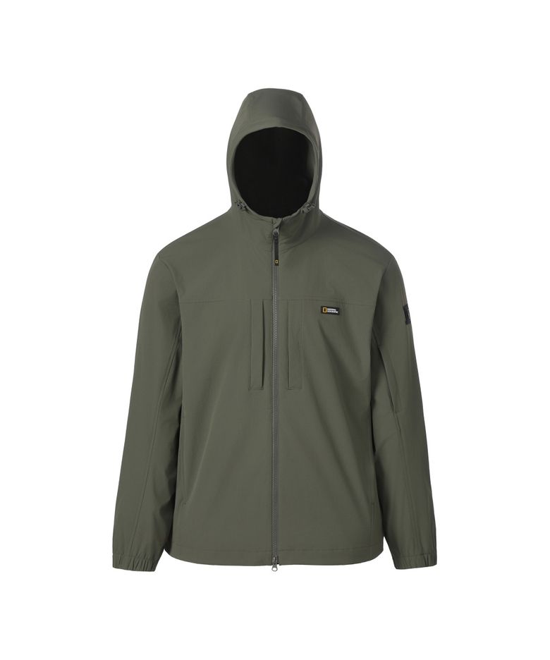 아르켈론 우븐 스트레치 베이직핏 후드 풀집업 OLIVE GREEN