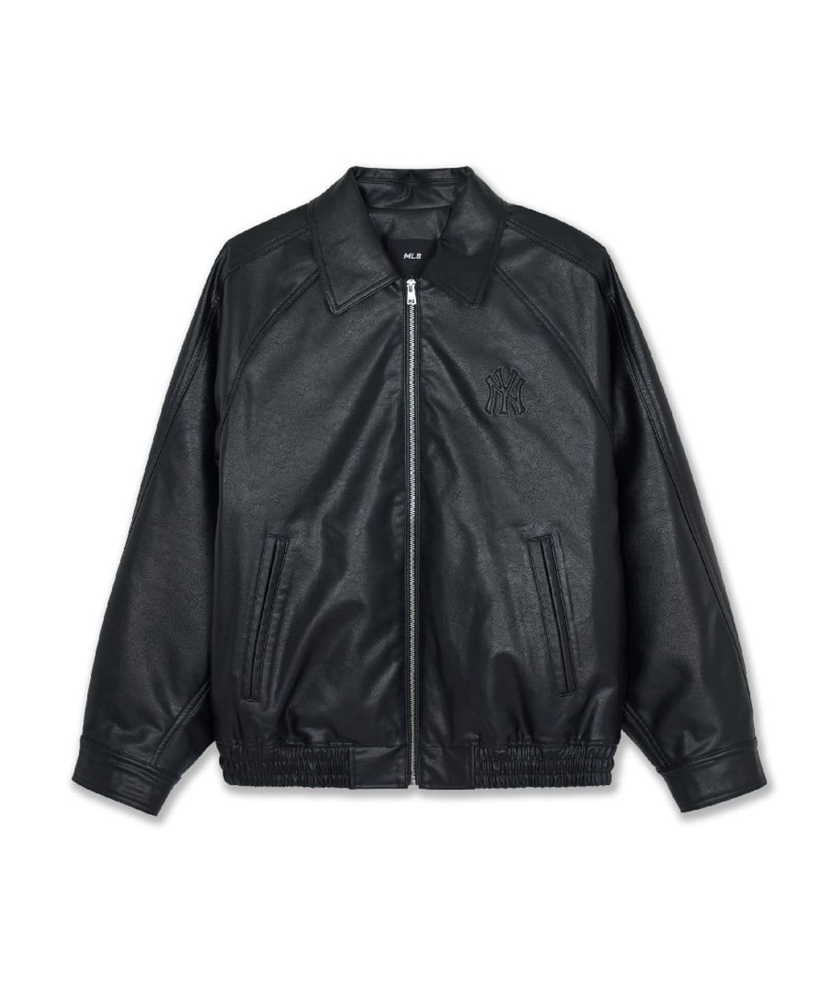 엠엘비(MLB) 빈티지 페이크 레더자켓 NY (Black)