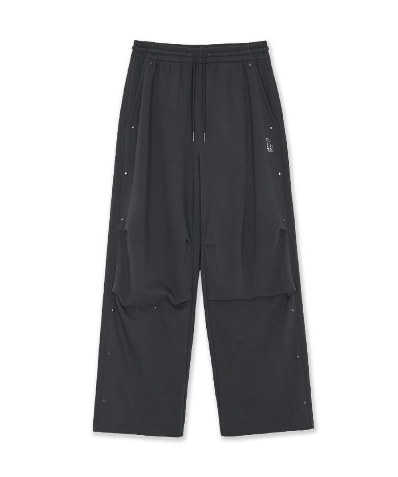 베이직 스몰로고 스터드 와이드 팬츠 LA (D.Charcoal Grey)