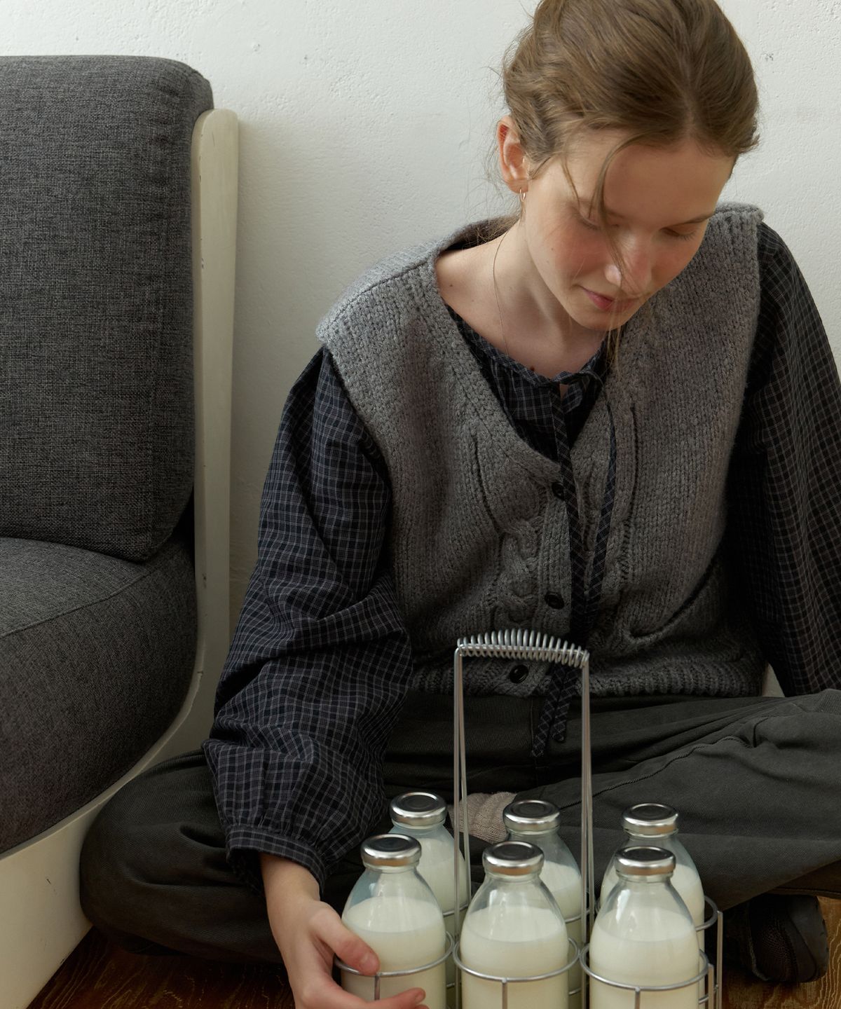 더미튼(THEMITTEN) Arbor knit vest (gray)