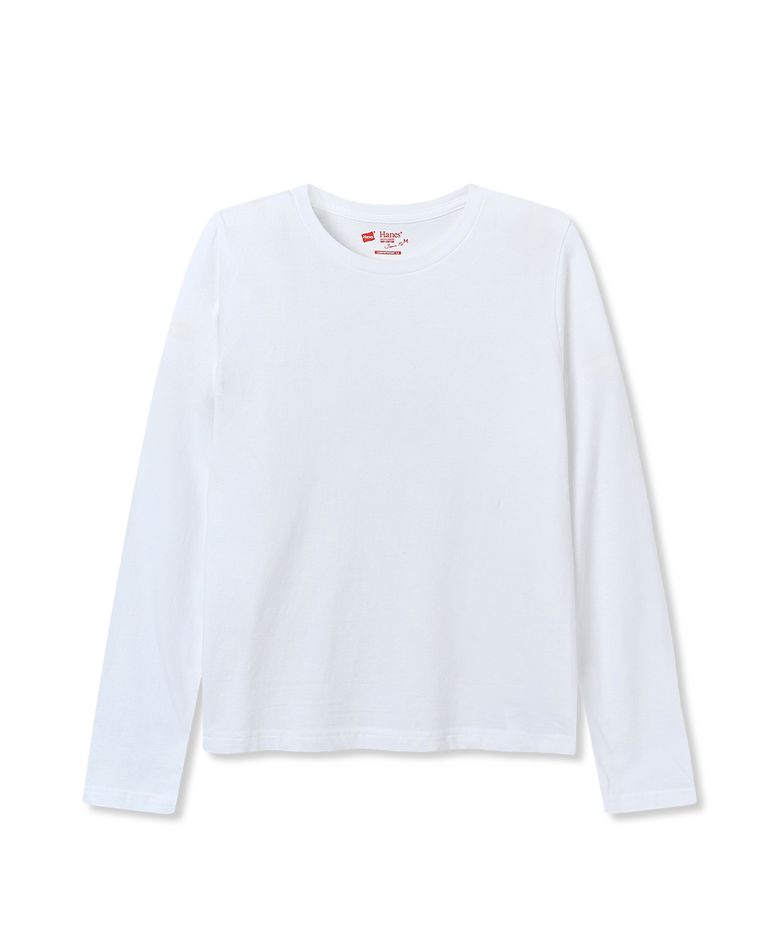 2P 재팬 핏 for HER 크루넥 롱 슬리브 티셔츠 화이트