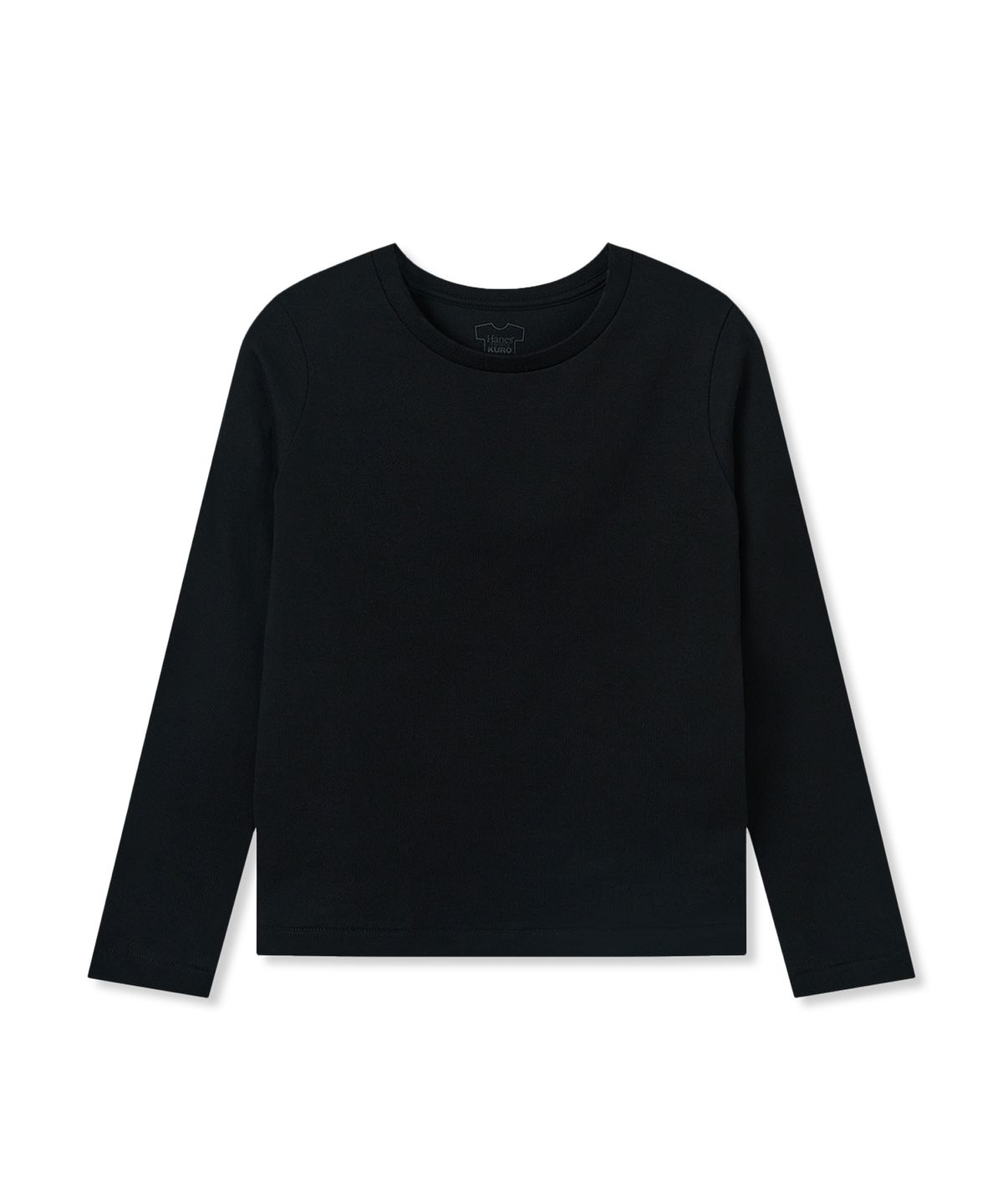 헤인즈(HANES) 쿠로 for HER 크루넥 롱 슬리브 티셔츠 블랙