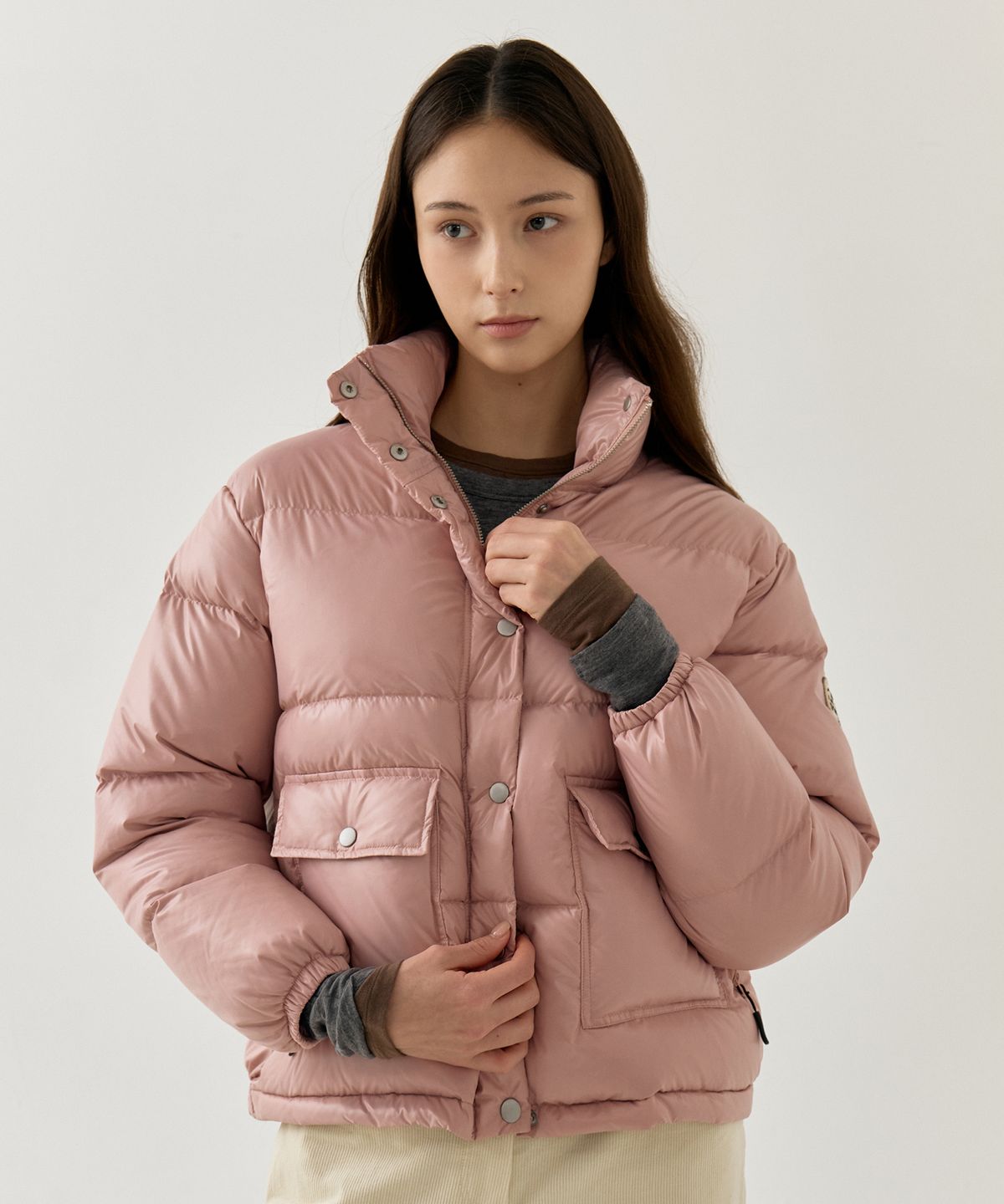 르몽생미셸(LE MONT ST MICHEL) MADRENE - GLOSSY DUCK DOWN JACKET_Pink