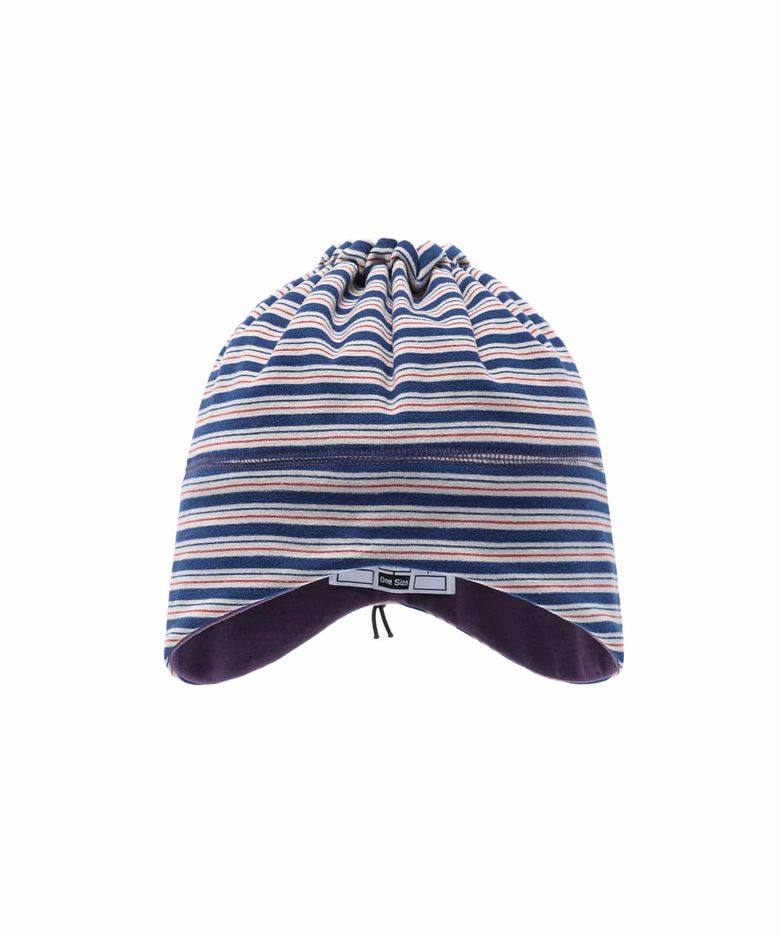 FFATS FLEECE STRIPE EARFLAP BEANIE_NAVY(NG2GFUAB31A)