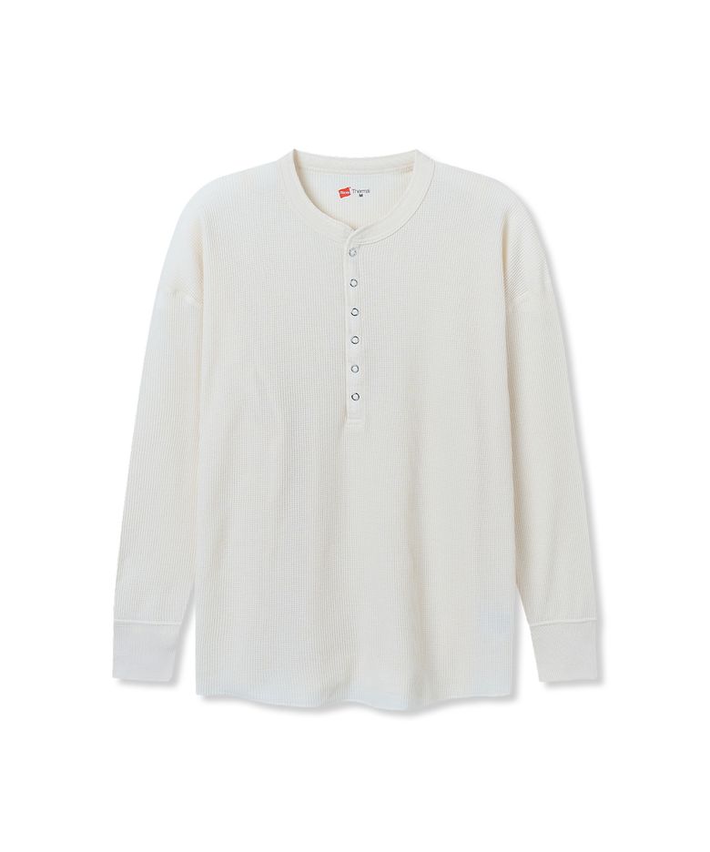 써멀 for HER 헨리넥 롱 슬리브 티셔츠 오프 화이트