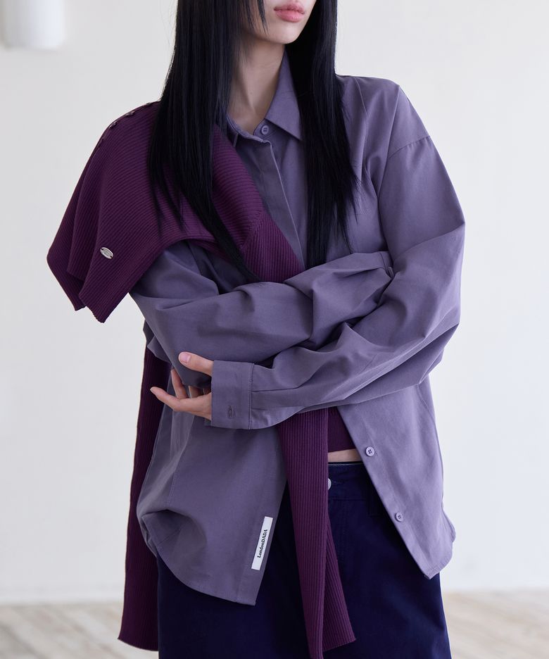 Essential Oversized Shirt, MUTED PURPLE
