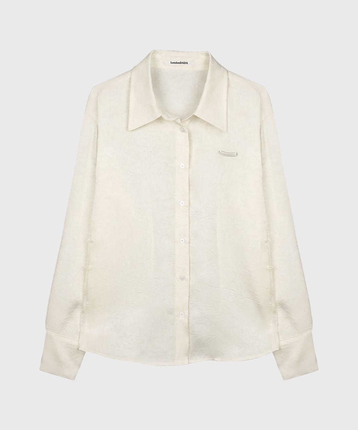 런던다다(LONDONDADA) Satin Button Waist Blouse, IVORY