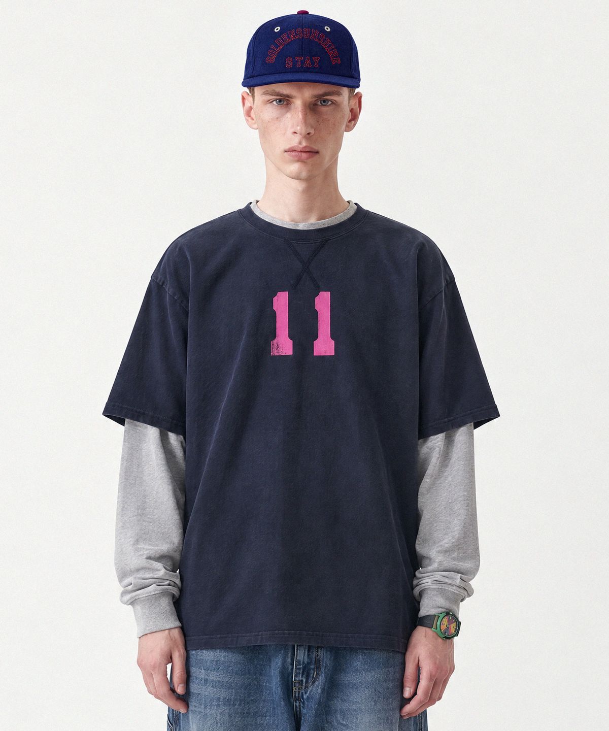 골든선샤인(GOLDEN SUNSHINE) ELEVEN LAYERD LONG SLEEVE T_ClassicNavy