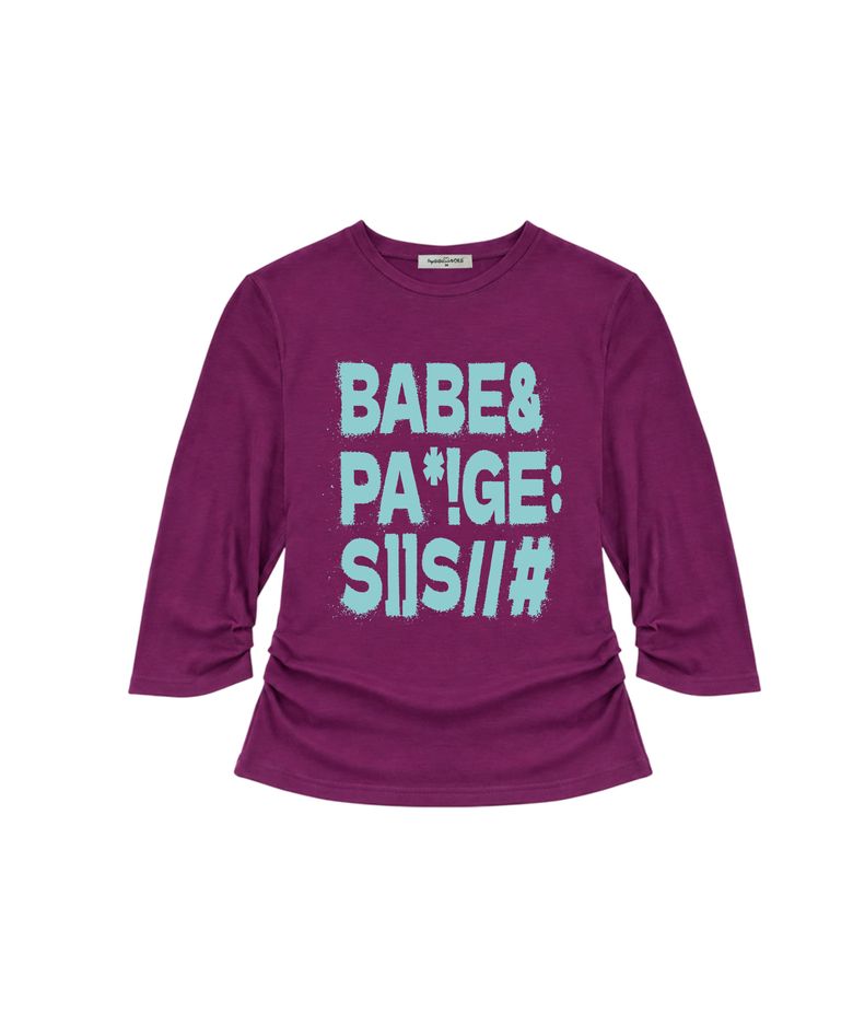BABE 볼드 타이포 프린팅 7부 롱슬리브 마젠타
