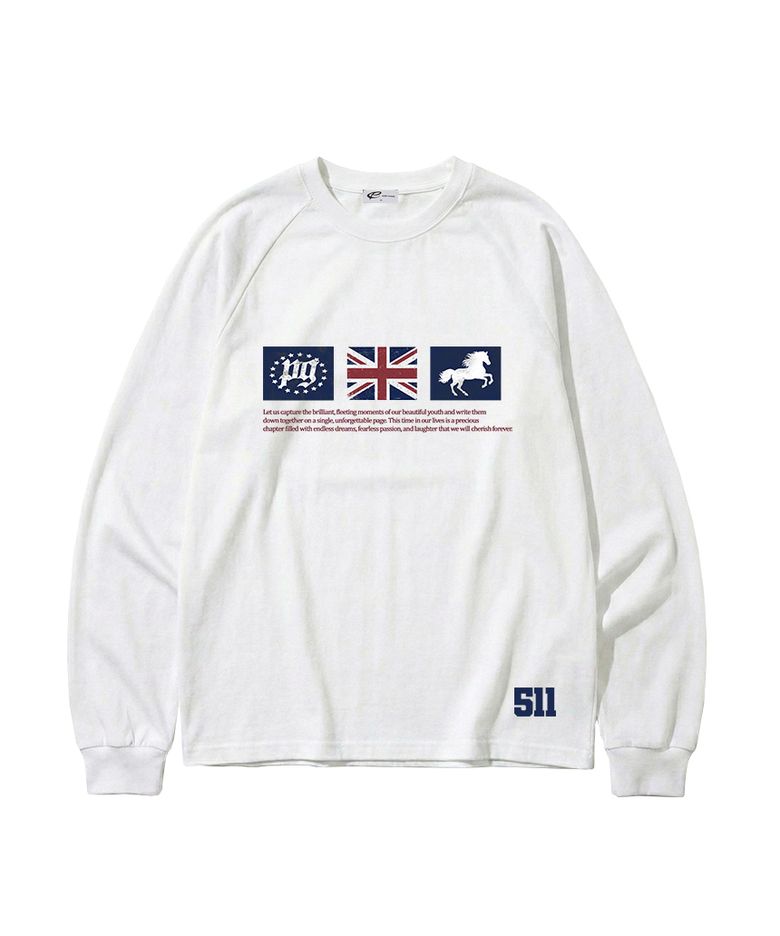 PG스타 프린팅 롱슬리브 화이트