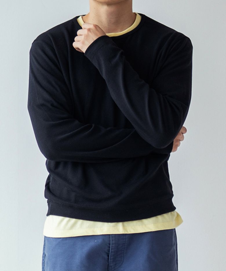 소프트 울 크롭 티셔츠 [블랙]