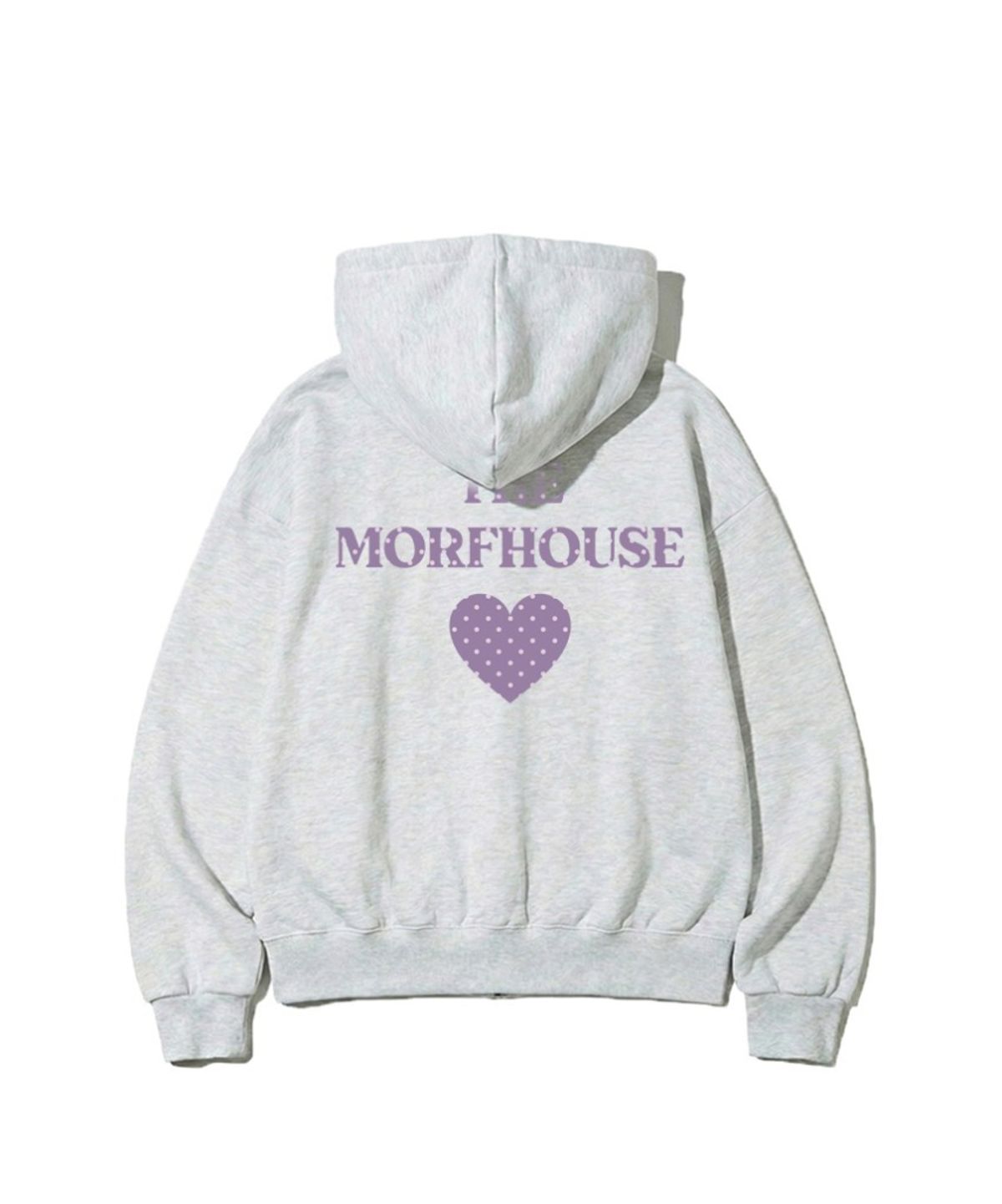 더모프하우스(THEMORFHOUSE) 도트 심볼 프린트 투웨이 후드집업 화이트멜란지