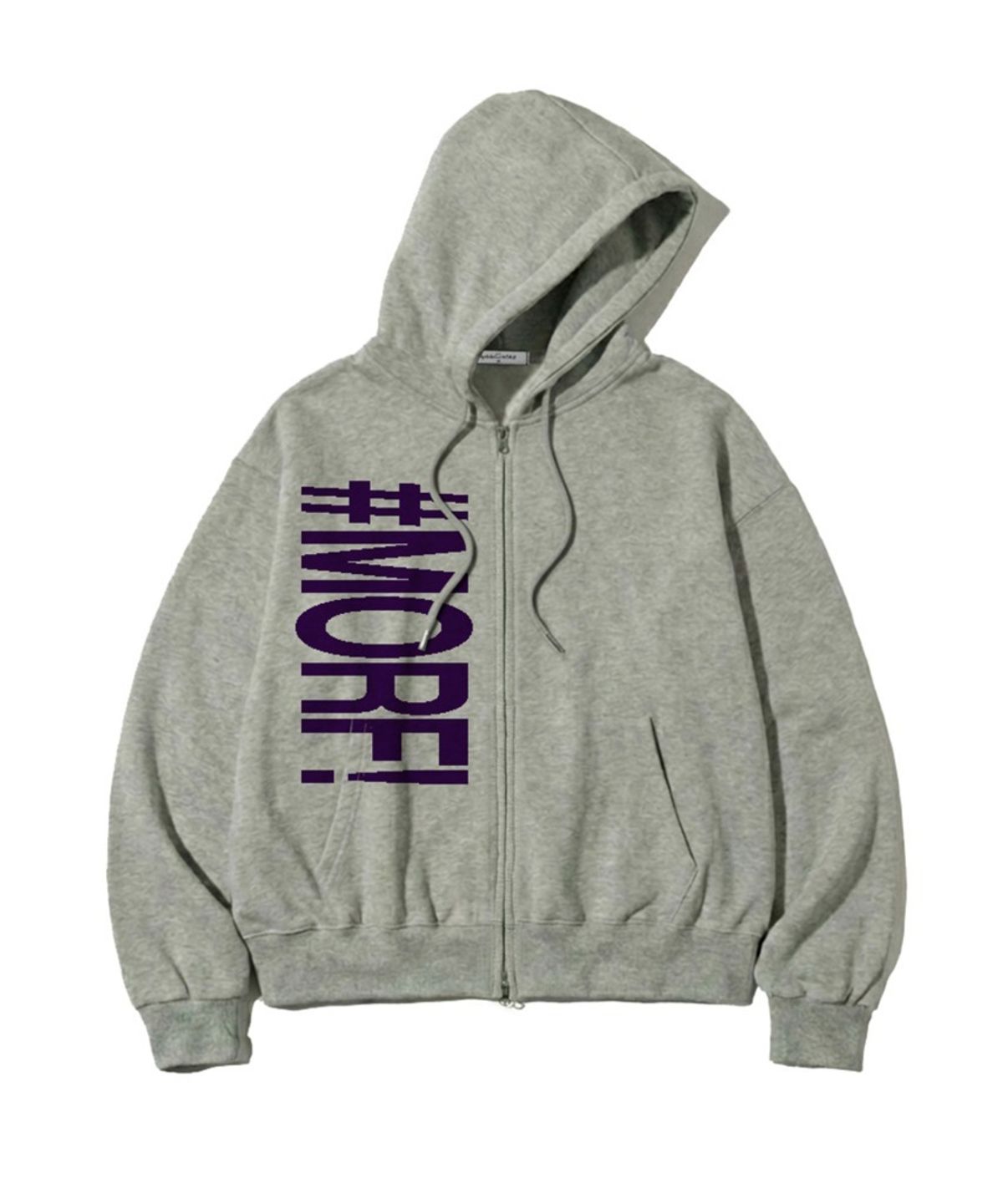 더모프하우스(THEMORFHOUSE) MORF 타이포 프린트 투웨이 후드집업 그레이