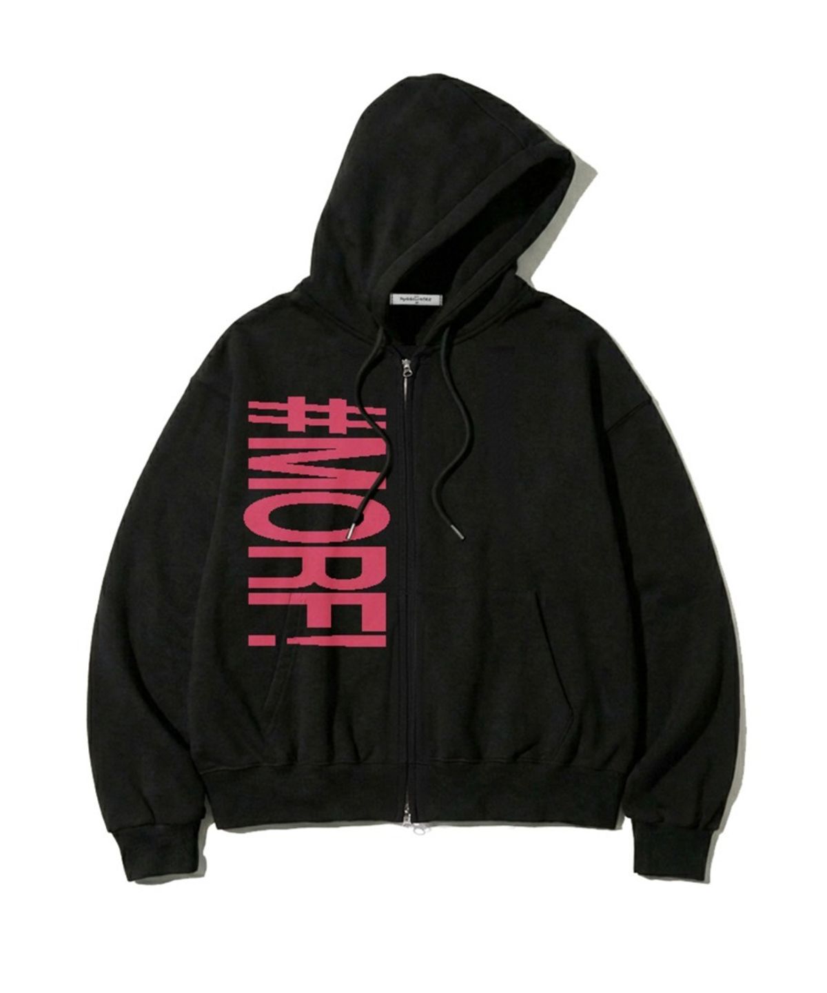 더모프하우스(THEMORFHOUSE) MORF 타이포 프린트 투웨이 후드집업 블랙
