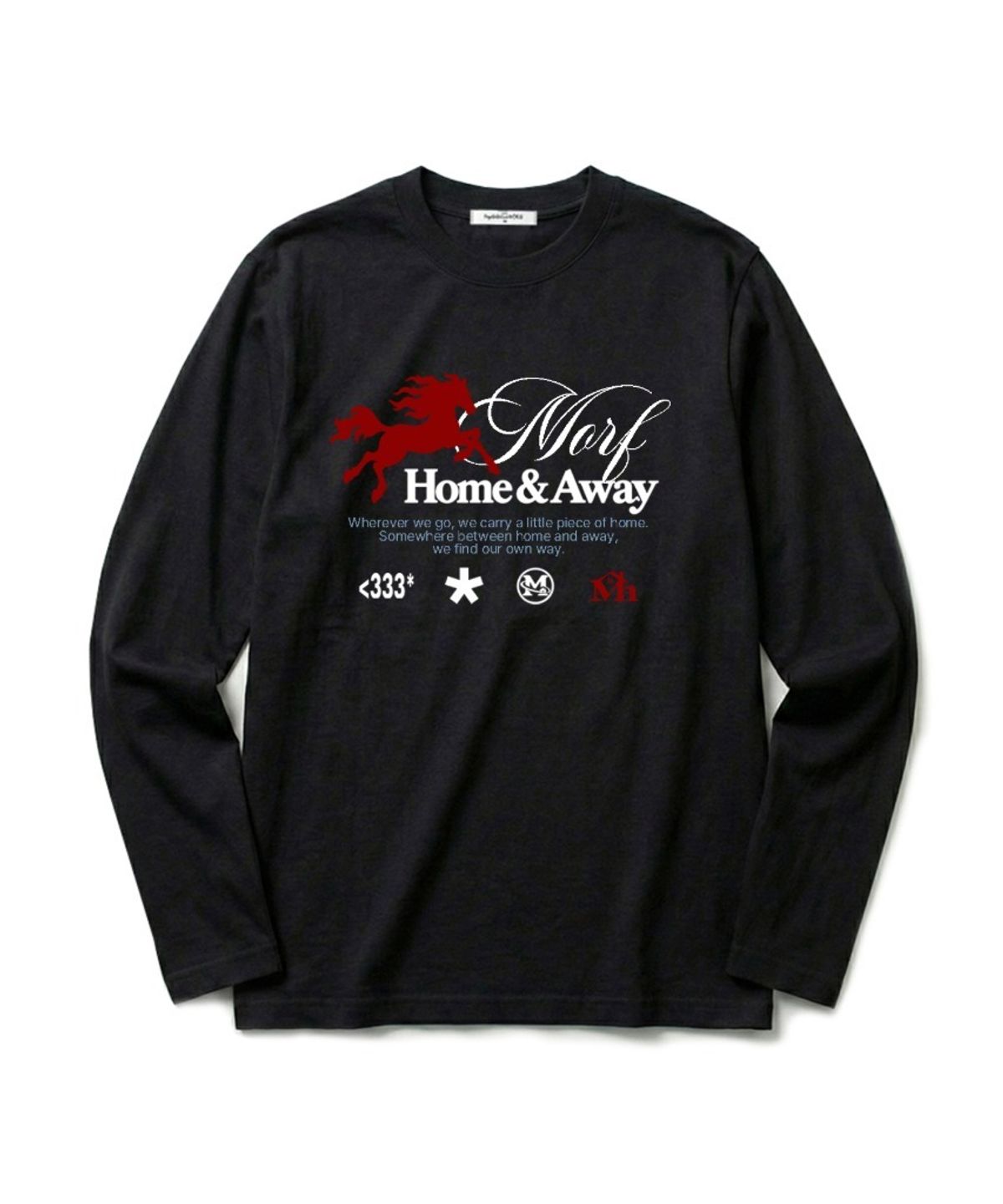 더모프하우스(THEMORFHOUSE) MORF 홈앤어웨이 프린트 스탠다드핏 롱슬리브 블랙