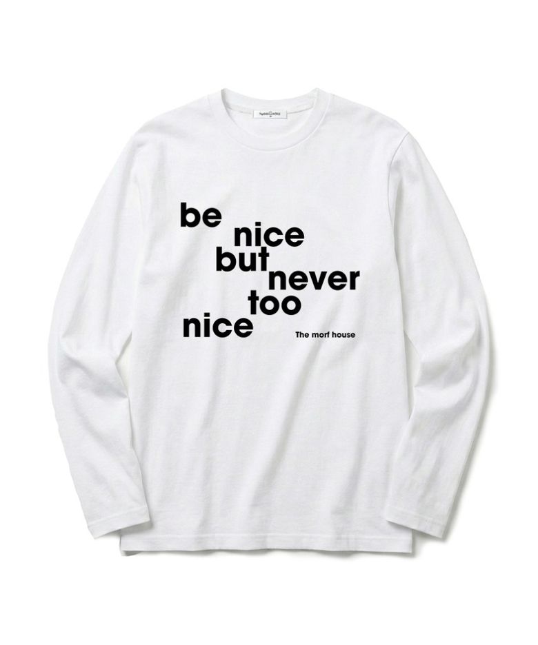 be nice 프린트 스탠다드핏 롱슬리브 아이보리