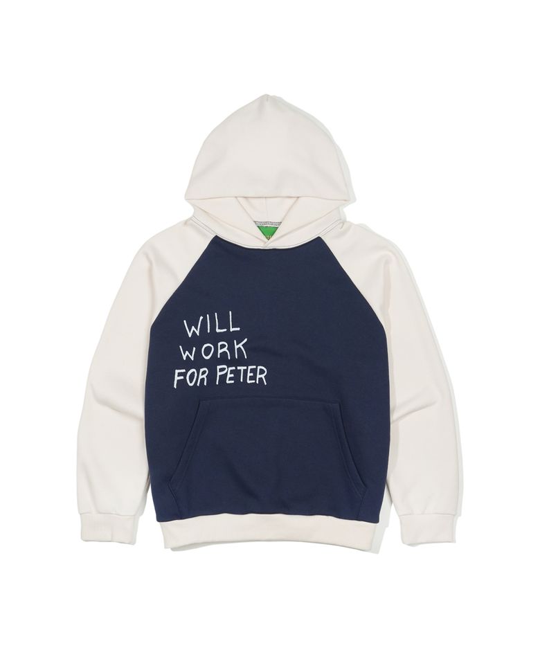 WILL WORK FOR PETER HOODIE - NAVY