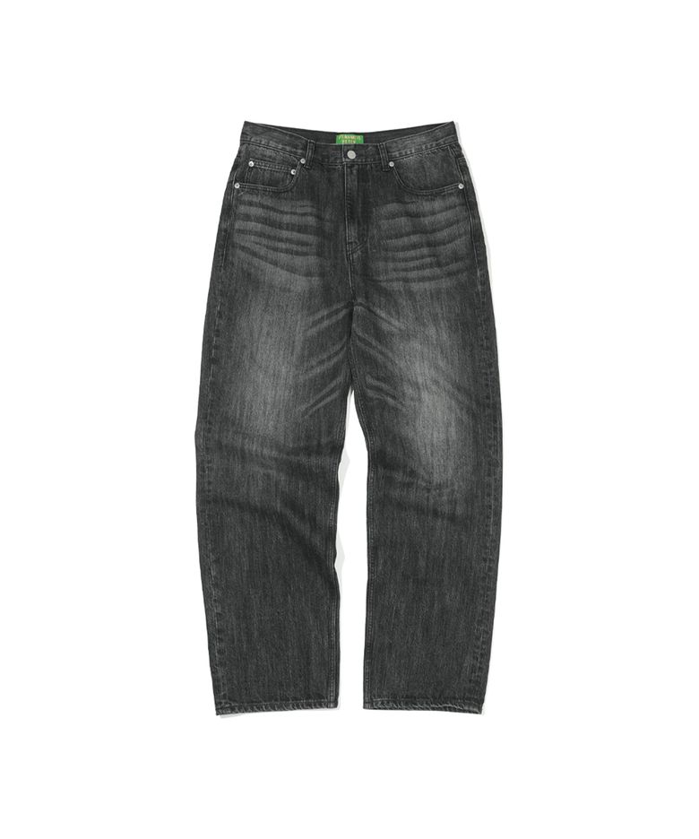 PETER WASHED DENIM PANTS - BLACK