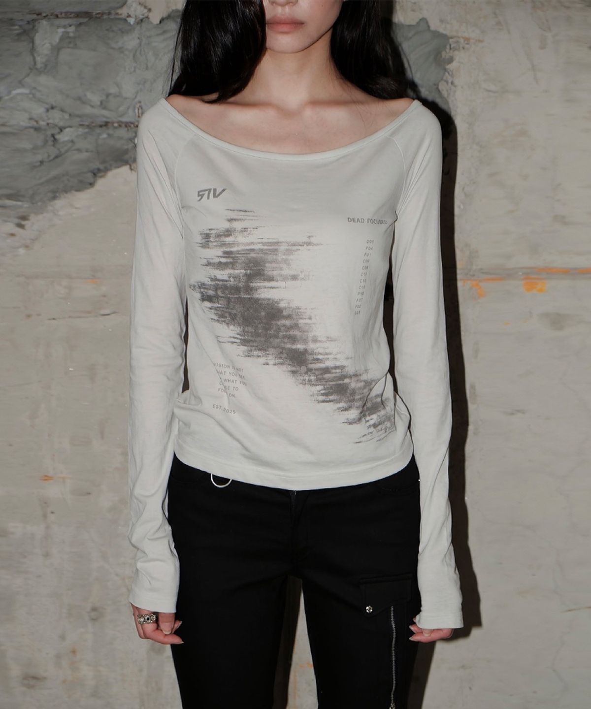 511비전(511VISION) FADED PRINTED LONG SLEEVE, BEIGE