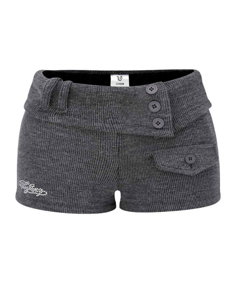MELLOW FOLDING KNIT SHORTS, CHARCOAL
