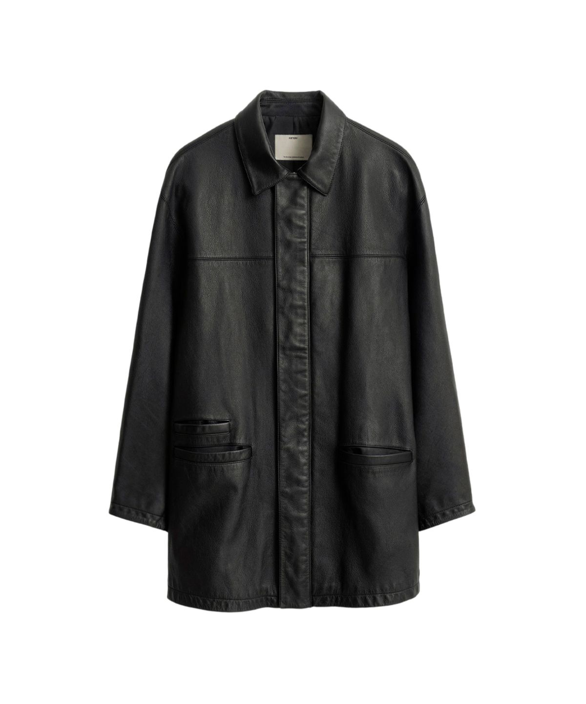 포터리(POTTERY) Leather Car Coat_Black