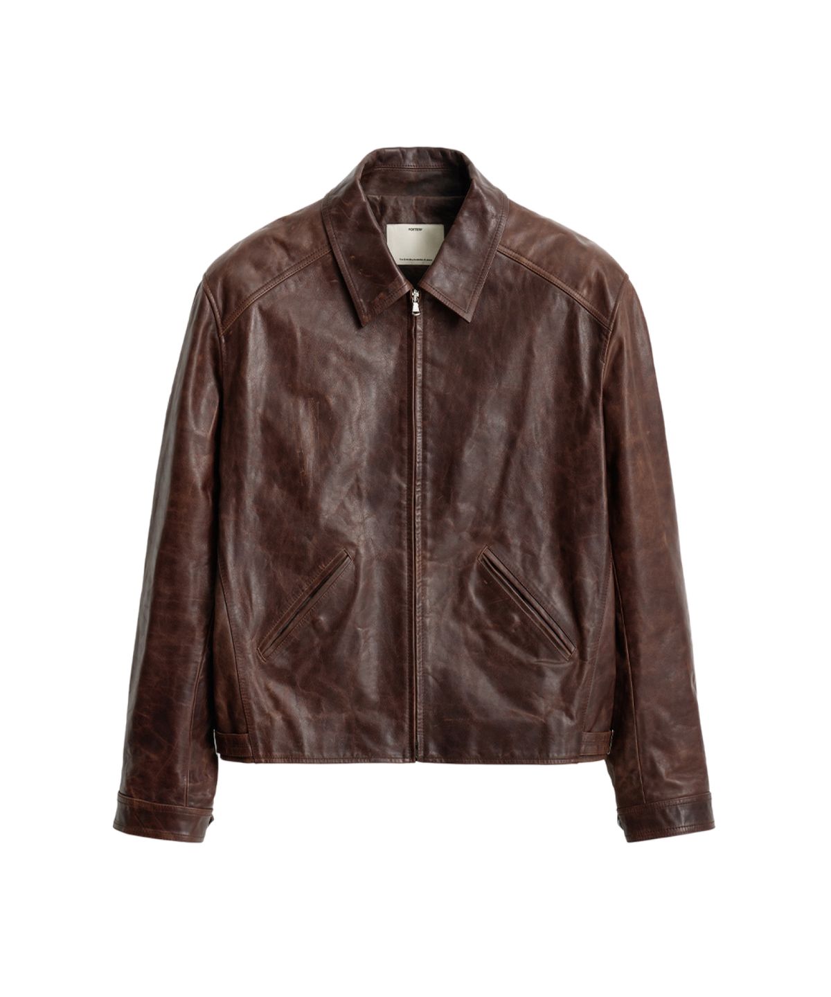 포터리(POTTERY) Single Leather Jacket_Red Brown