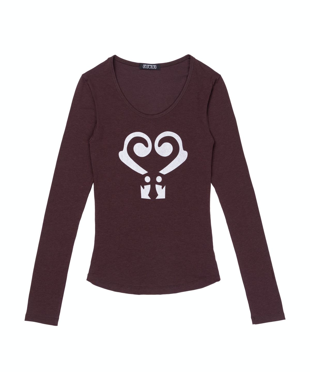 라이라이(LYELYE) QM Heart Longsleeve Tee [Dark Brown]