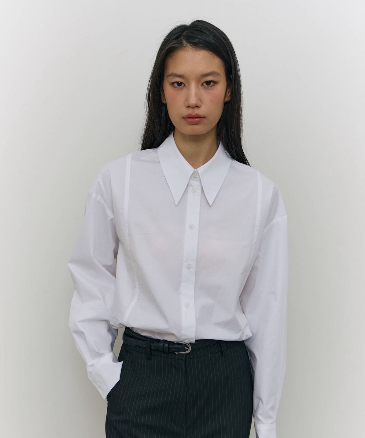 미노버(MINOUVER) Structure Overfit Shirt (white)