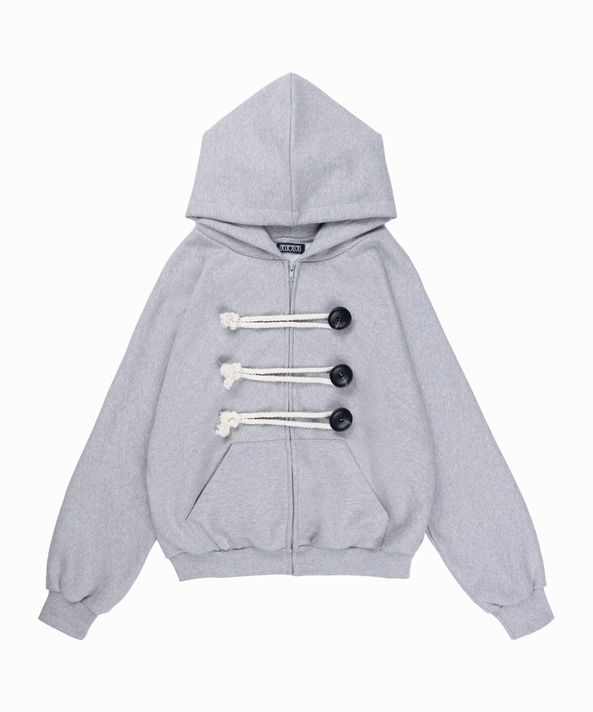 라이라이(LYELYE) Napoleon Rope Hood Zip Up [Grey]