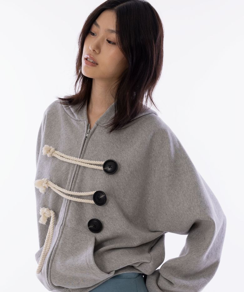 Napoleon Rope Hood Zip Up [Grey]
