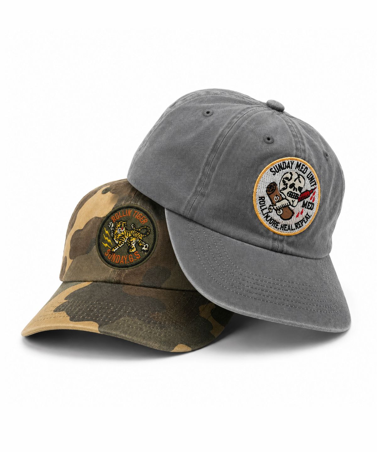 선데이그로서리스토어(SUNDAY GROCERY STORE) 선데이 밀리터리 워싱 캡 [Camo, Gray]