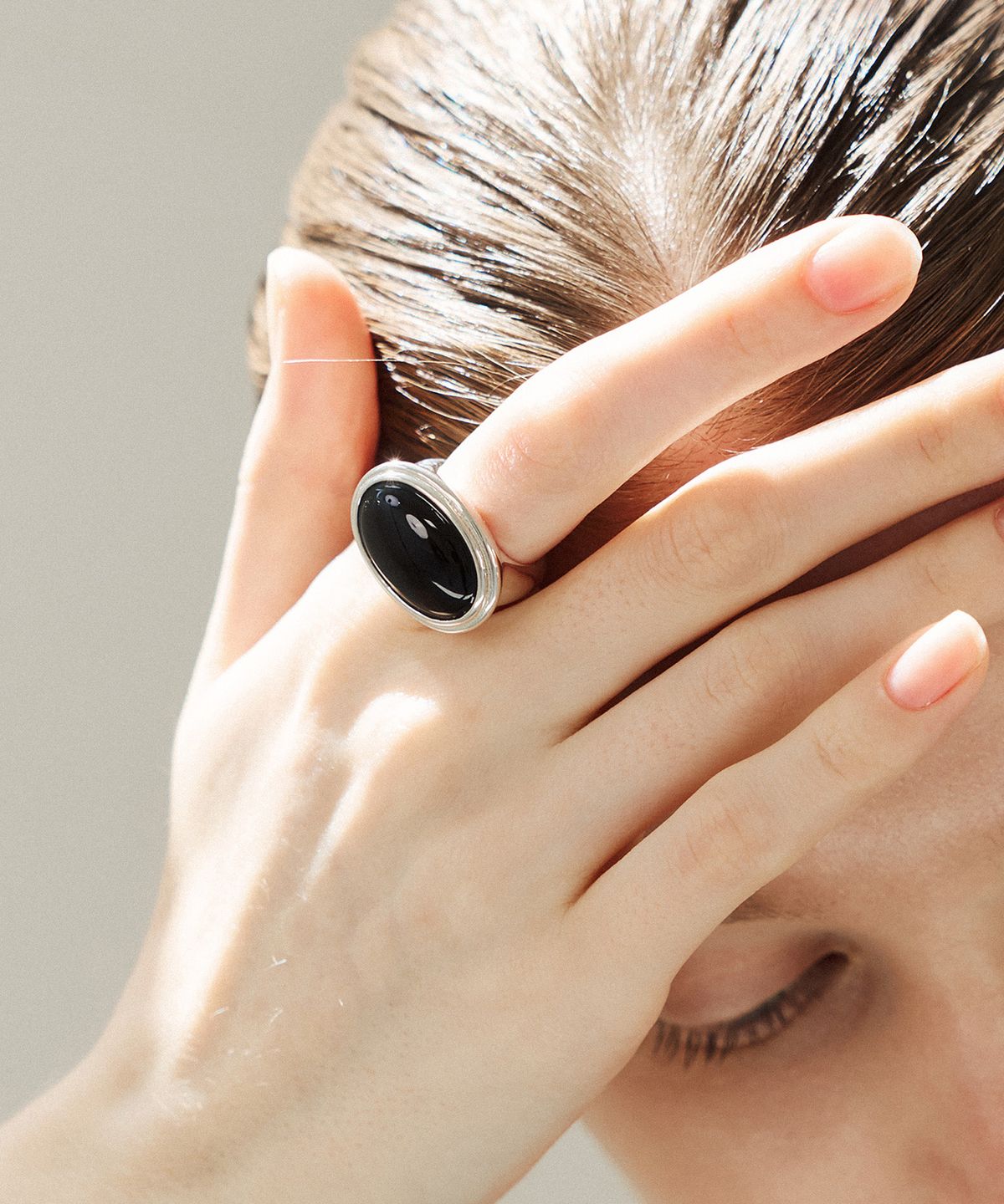 티에르노(TIERNO) R.010/OVAL BOLD RING_ONYX