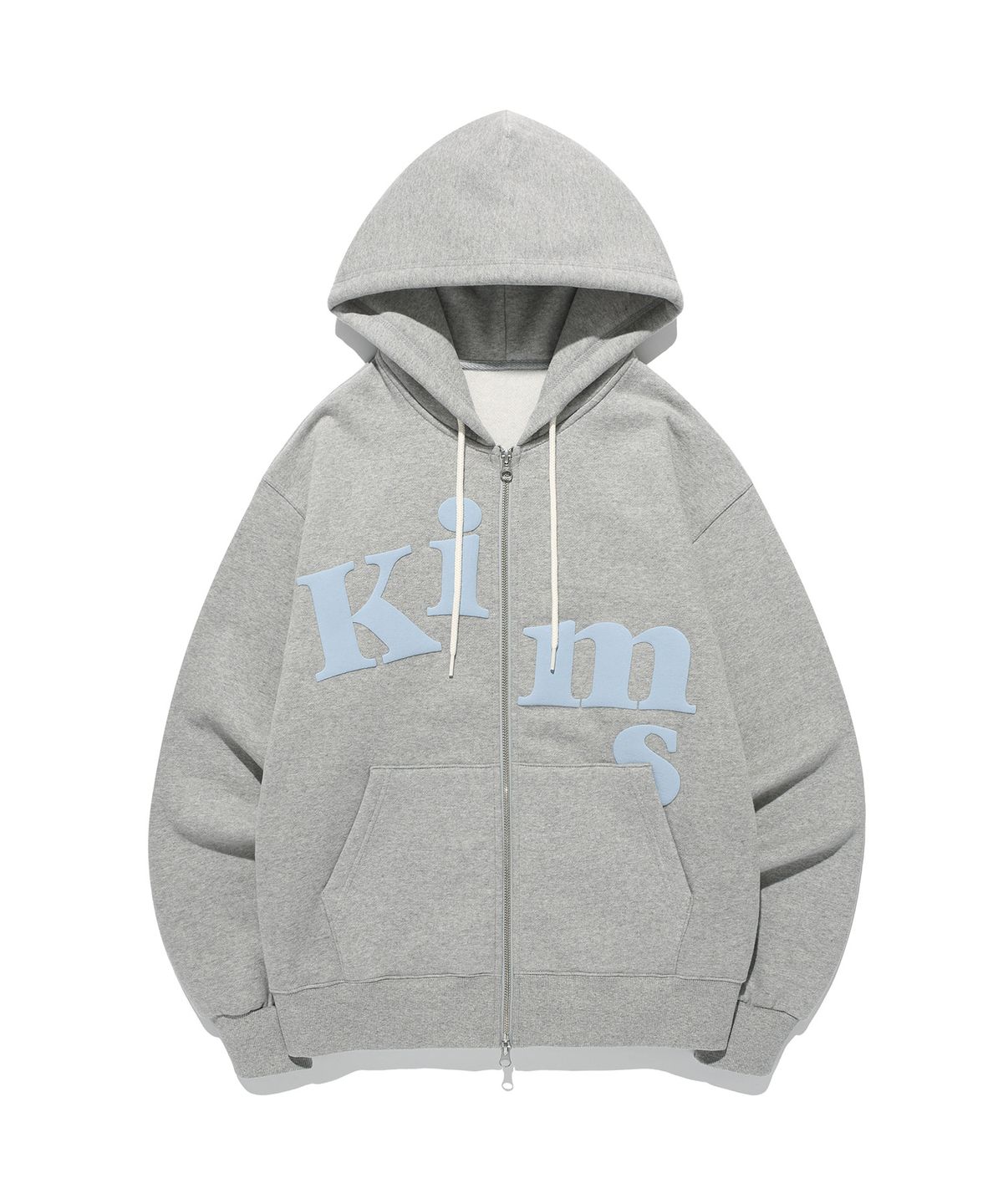 킴스 프레시 코튼 마켓(KIMS FRESH COTTON MARKET) (Unisex) Messy Alpha Logo Zip Hoodie Grey