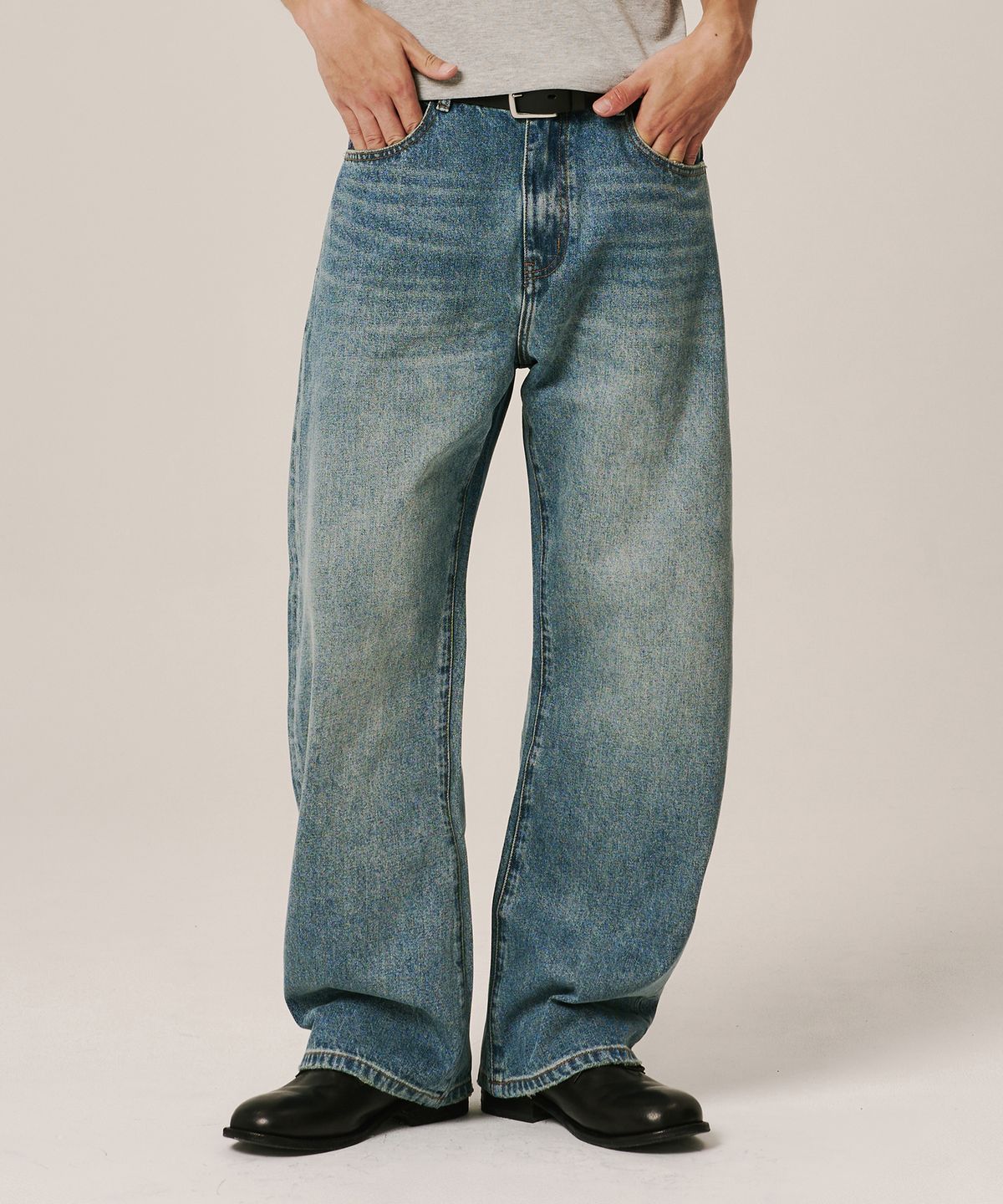 노페이머스(NOFAMOUS) 12.5oz Curved FIt Washed Jeans (blue)