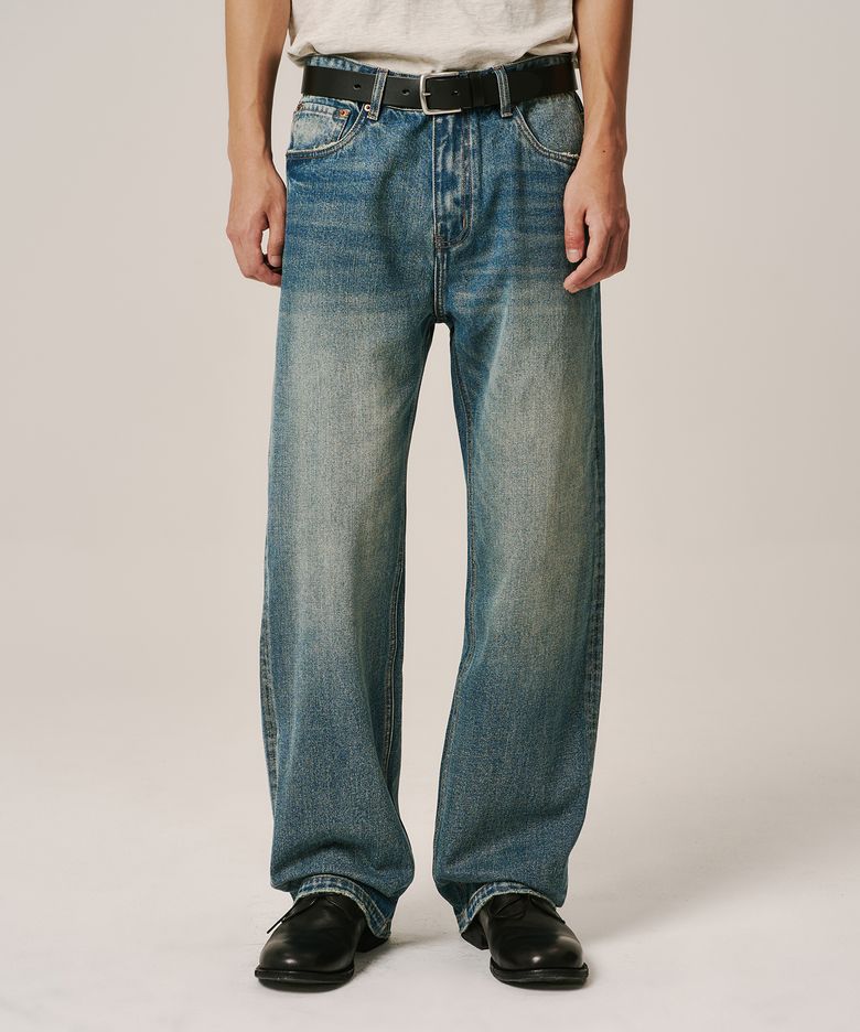 12.5oz Straight Fit Vintage Jeans (blue)