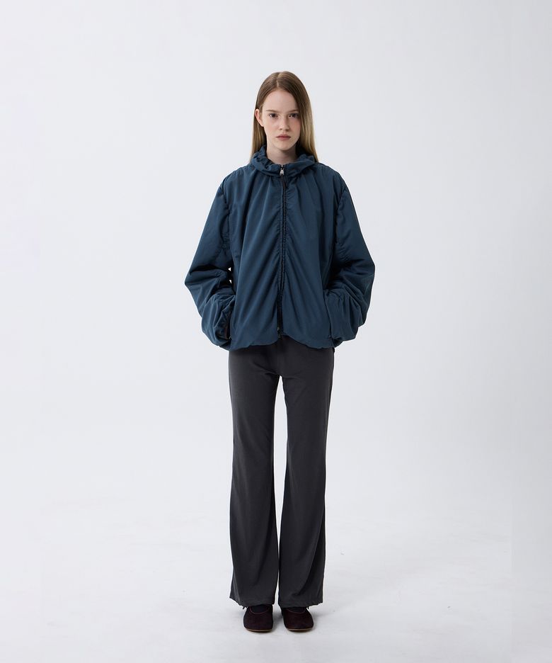 GATHERED TEXTURE JACKET (DUSTY TEAL)